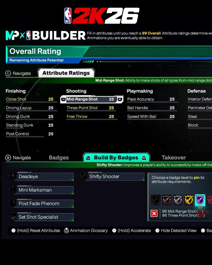 how to make a build with a high mid range shot rating in NBA 2K26 1754810943 GameOLL